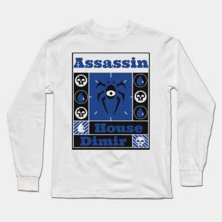 House Dimir | Assassin | MTG Guild Black & Blue on White Design Long Sleeve T-Shirt